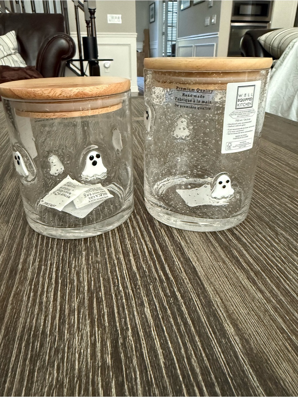NWT Halloween Glass Ghost Jar Set